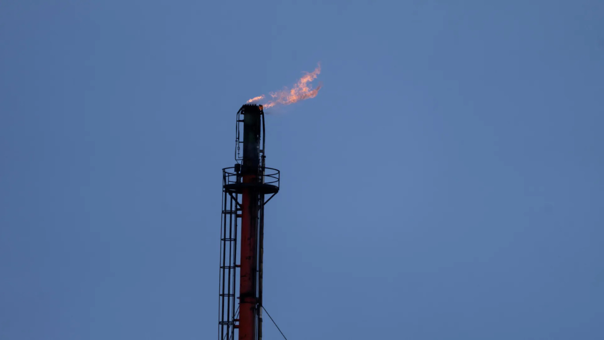 Gas flare stack showing methane emissions under Canada oil and gas rules