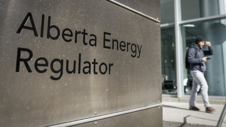 Alberta Energy Regulator sign outside office building